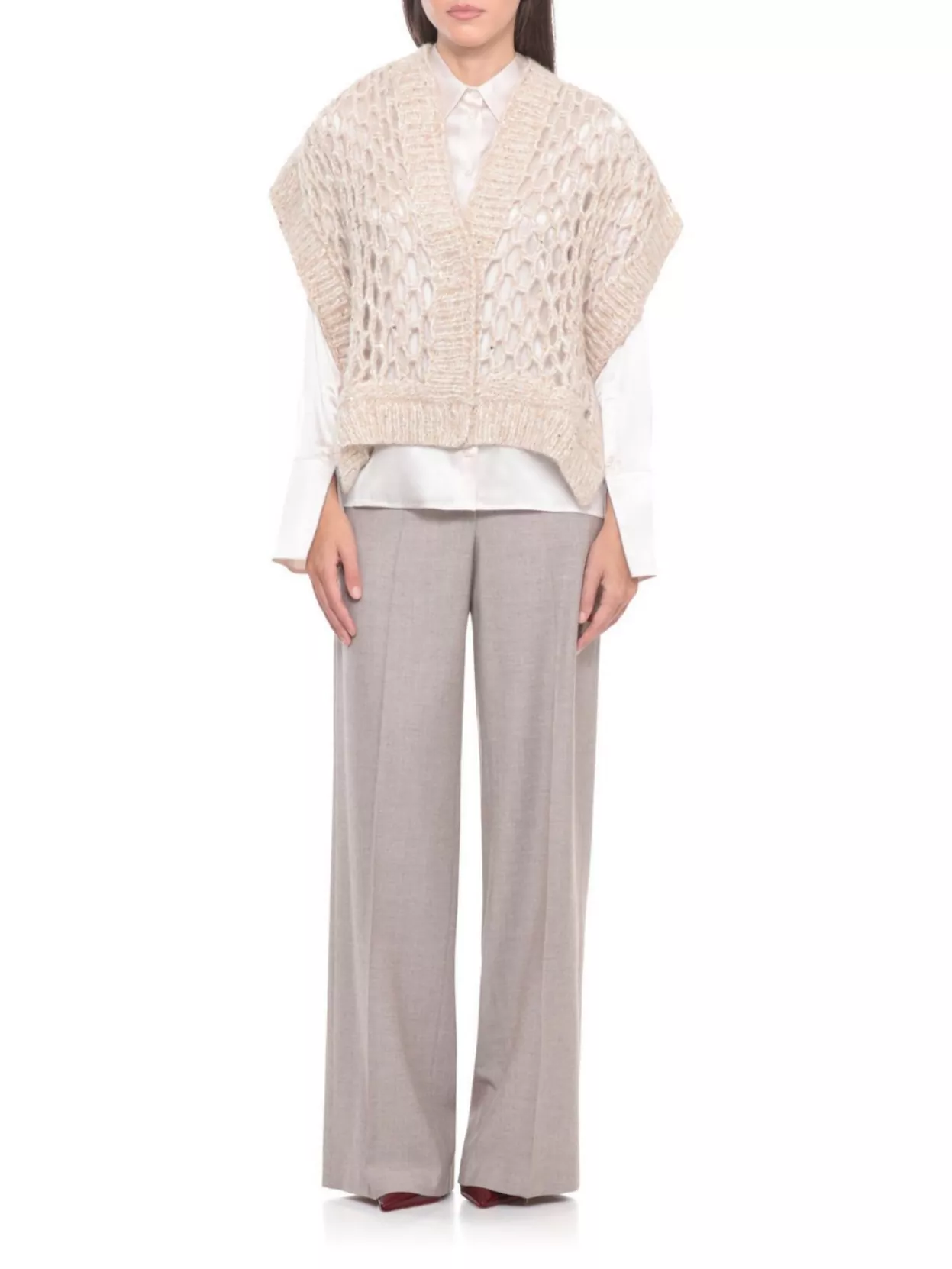 Peserico Long Sleeve Collared Silk Shirt