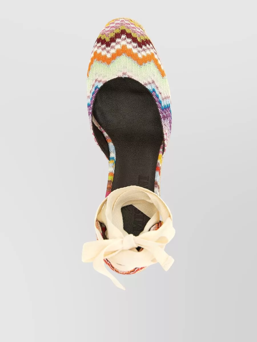Missoni Leather Ankle-Tie Espadrilles