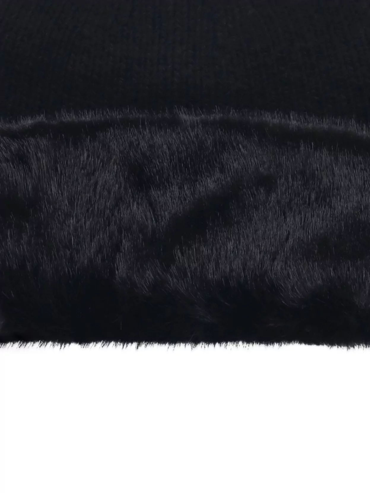 Coccinelle Ribbed Knit Hat With Faux Fur Trim