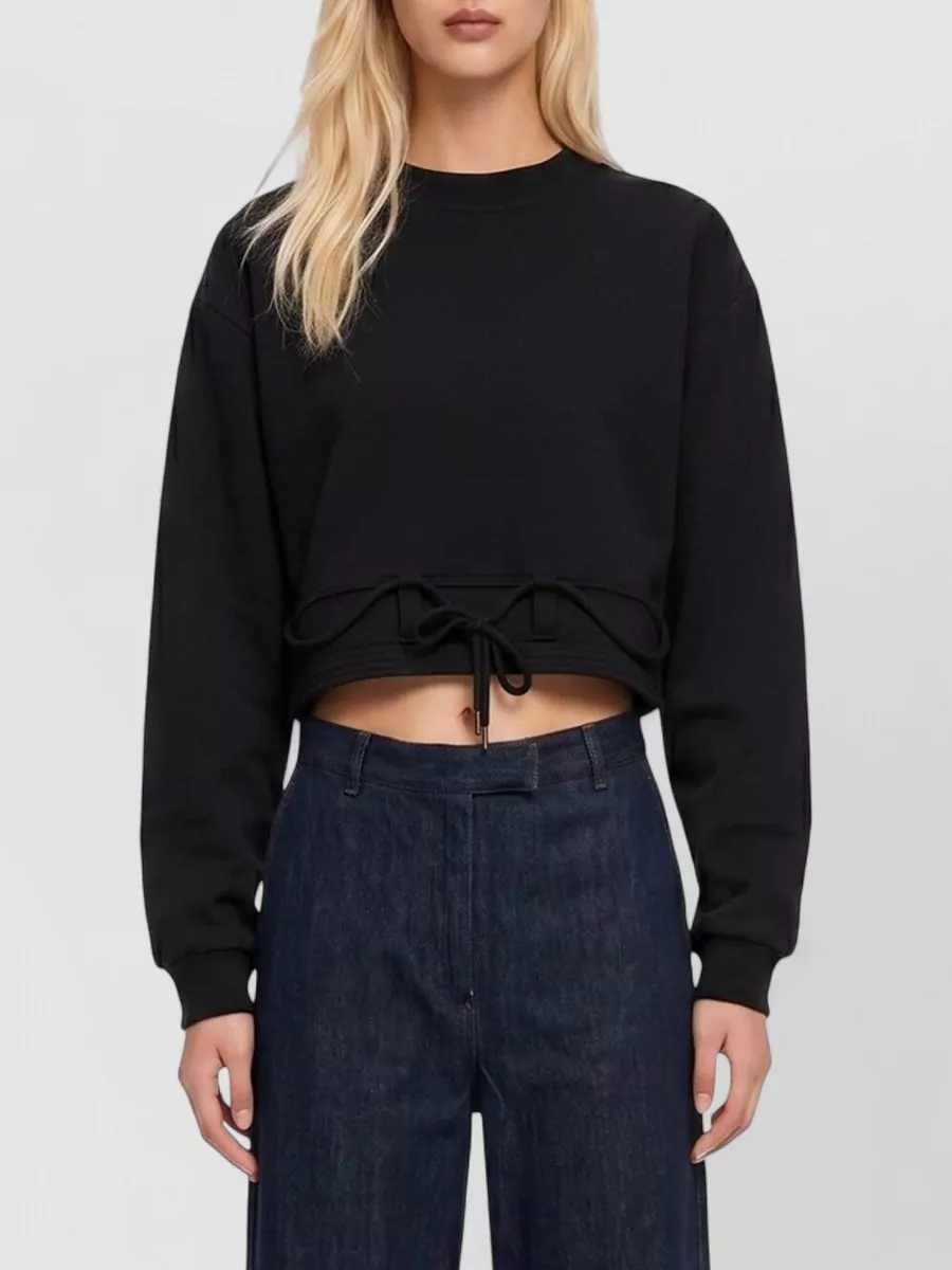 Dries Van Noten Cotton Cropped Drawstring Sweatshirt