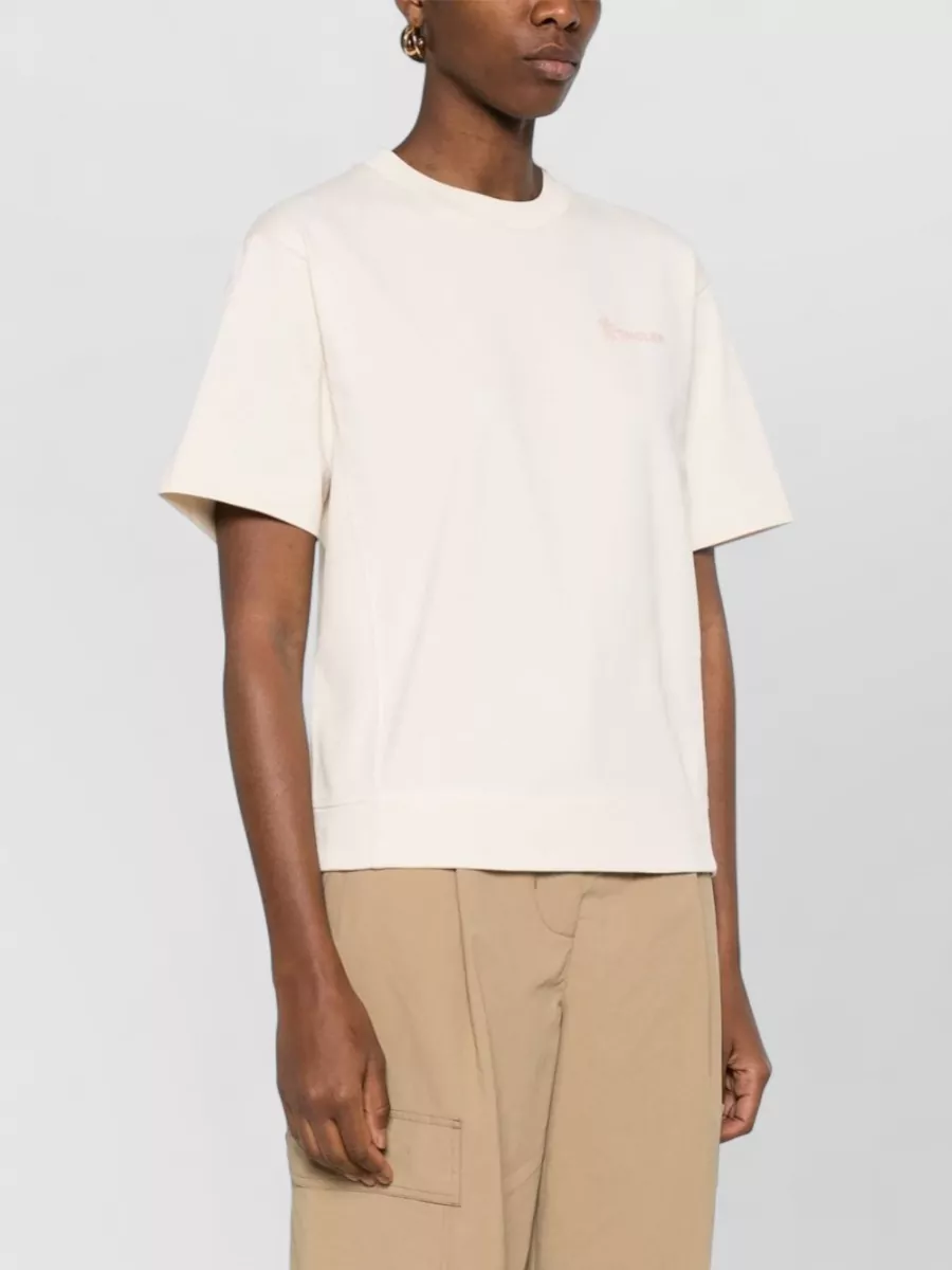 Moncler Grenoble Logo Cotton Crew Neck Short Sleeve Top