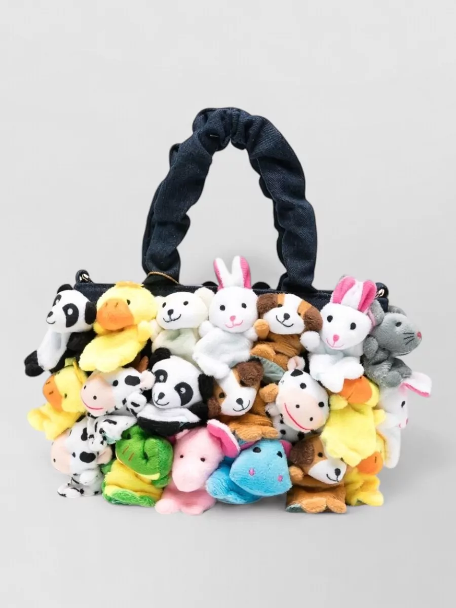 La Milanesa Small Tote Bag Plush Animal Charms