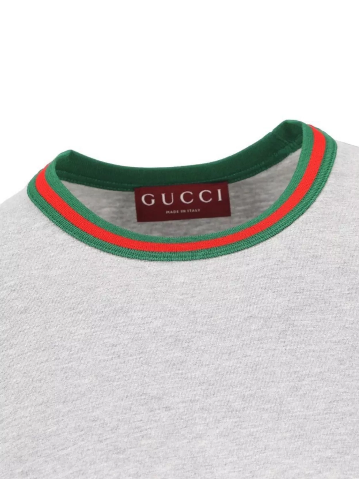 Gucci Crew Neck T-Shirt Featuring Web Ribbon