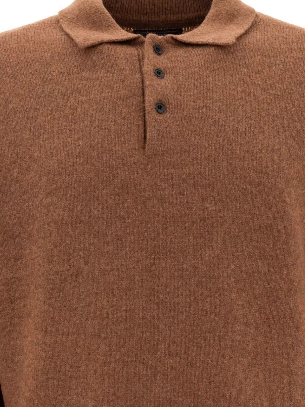 Beams Plus Wool Polo Shirt Featuring Ribbed Cuffs And Hem