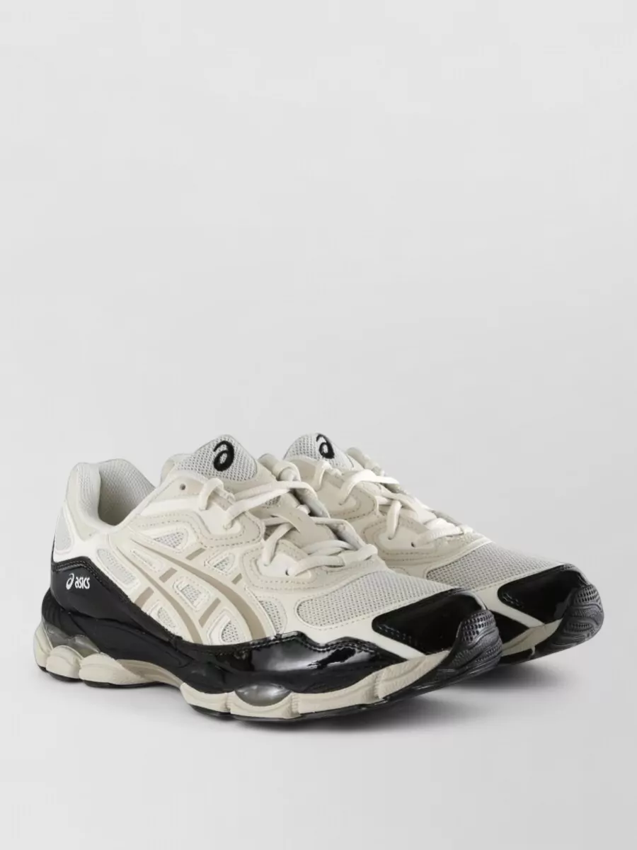 Asics synthetic leather low top lace-up sneakers