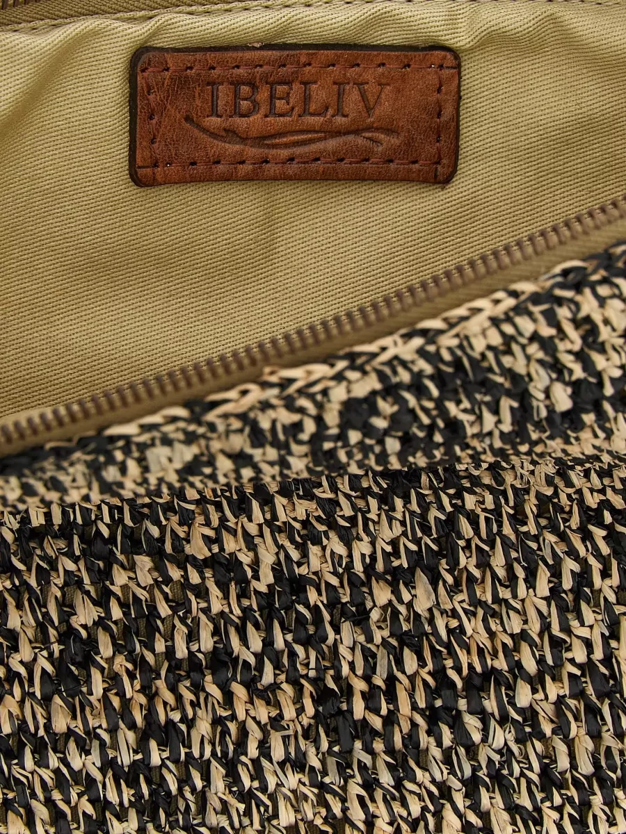 Ibeliv Two Tone Crochet Raffia Clutch Bag