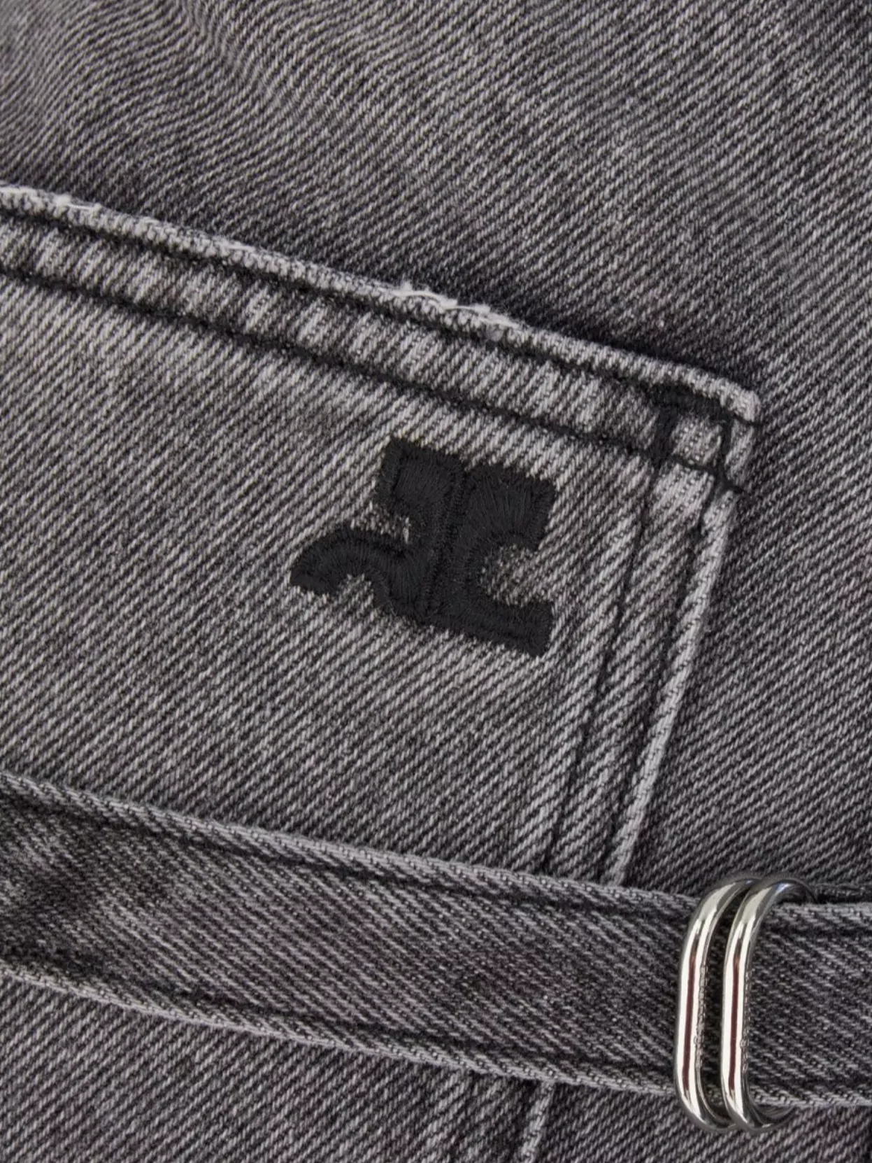 Courrèges Denim Mini Skirt Featuring Belt Detail