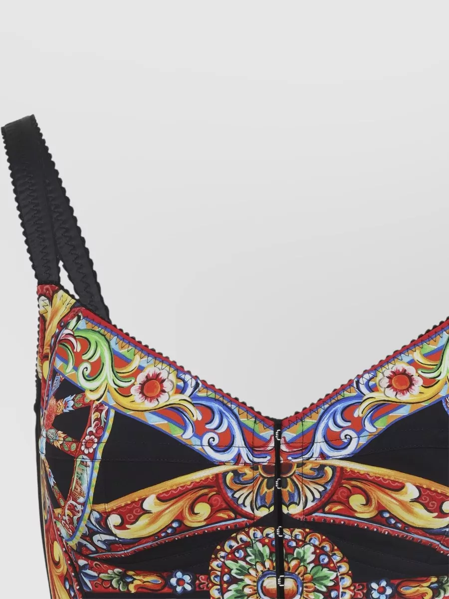 Dolce&Gabbana Silk Printed Corset Top