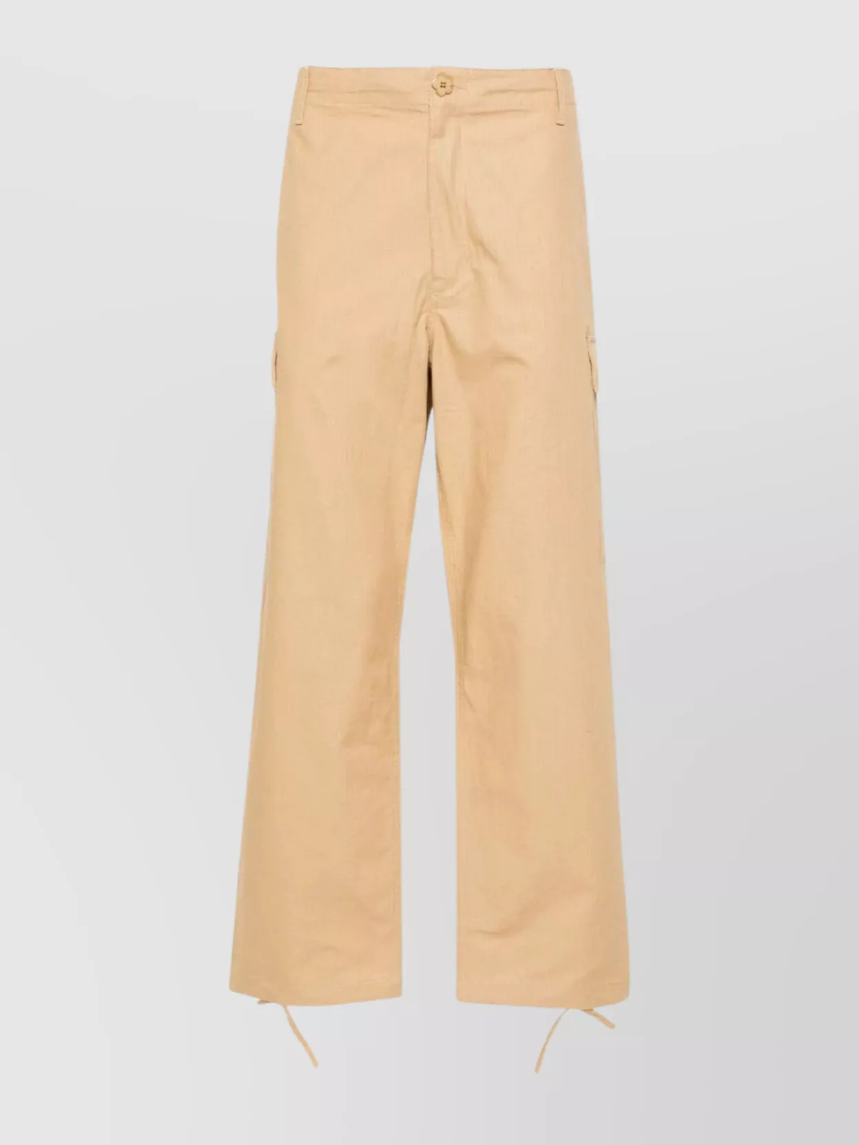 Shop Kenzo Adjustable Drawstring Cargo Trousers In Cream