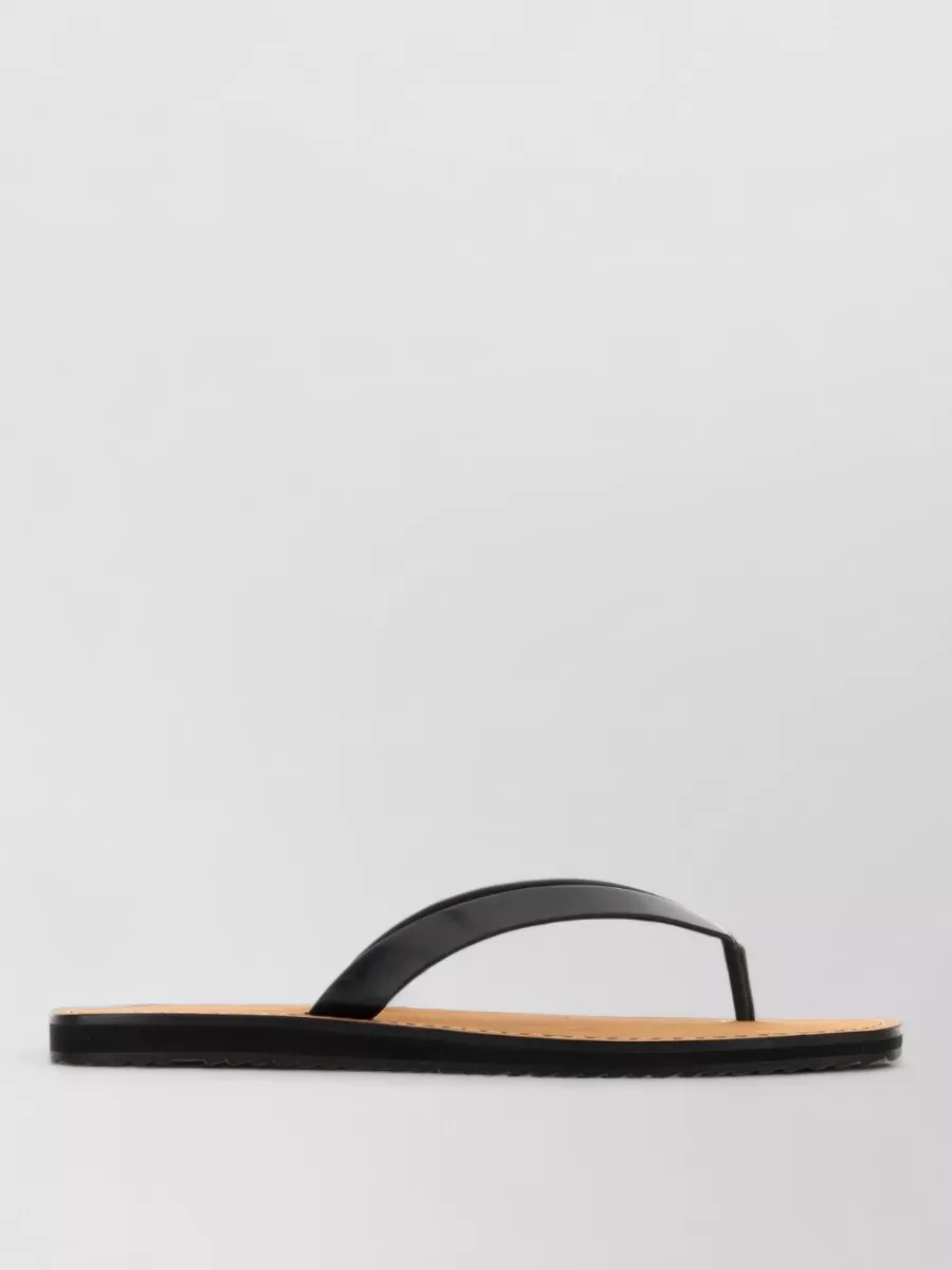 The Row Leather Thong Slides