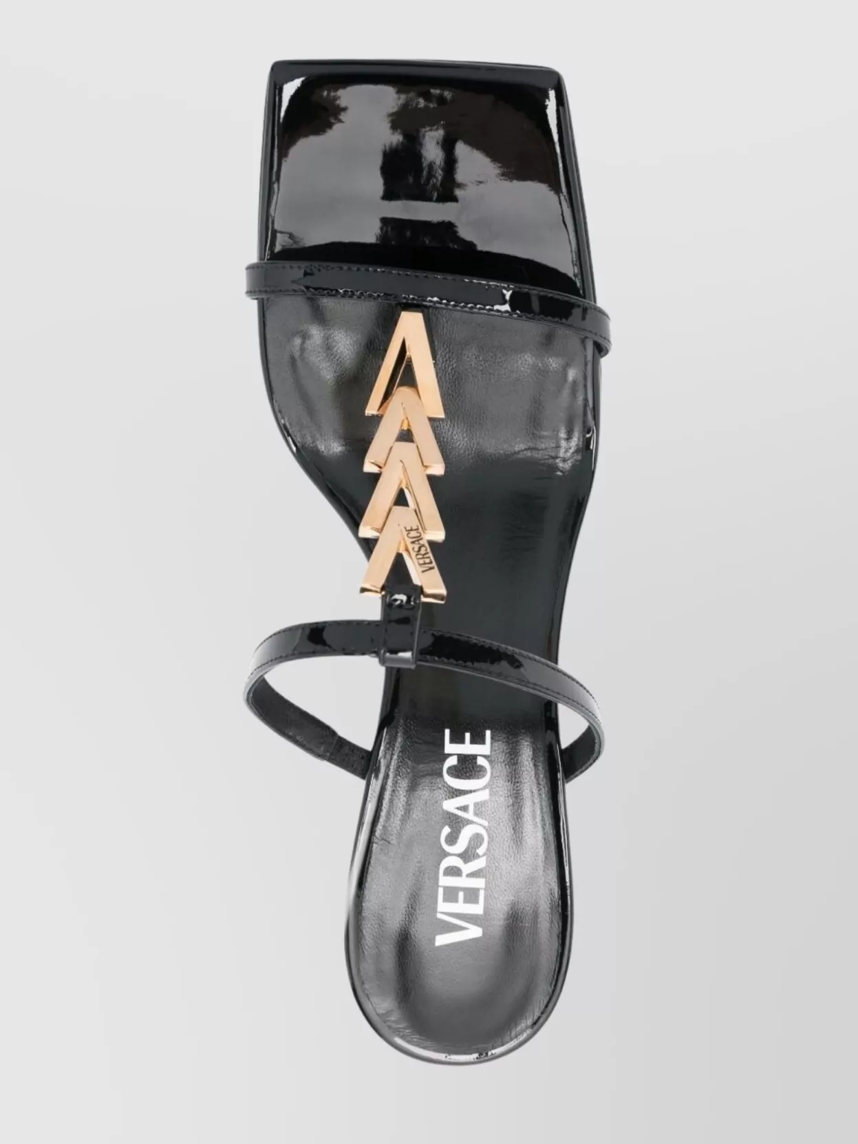 Versace Heel Sandals Metallic Embellishment