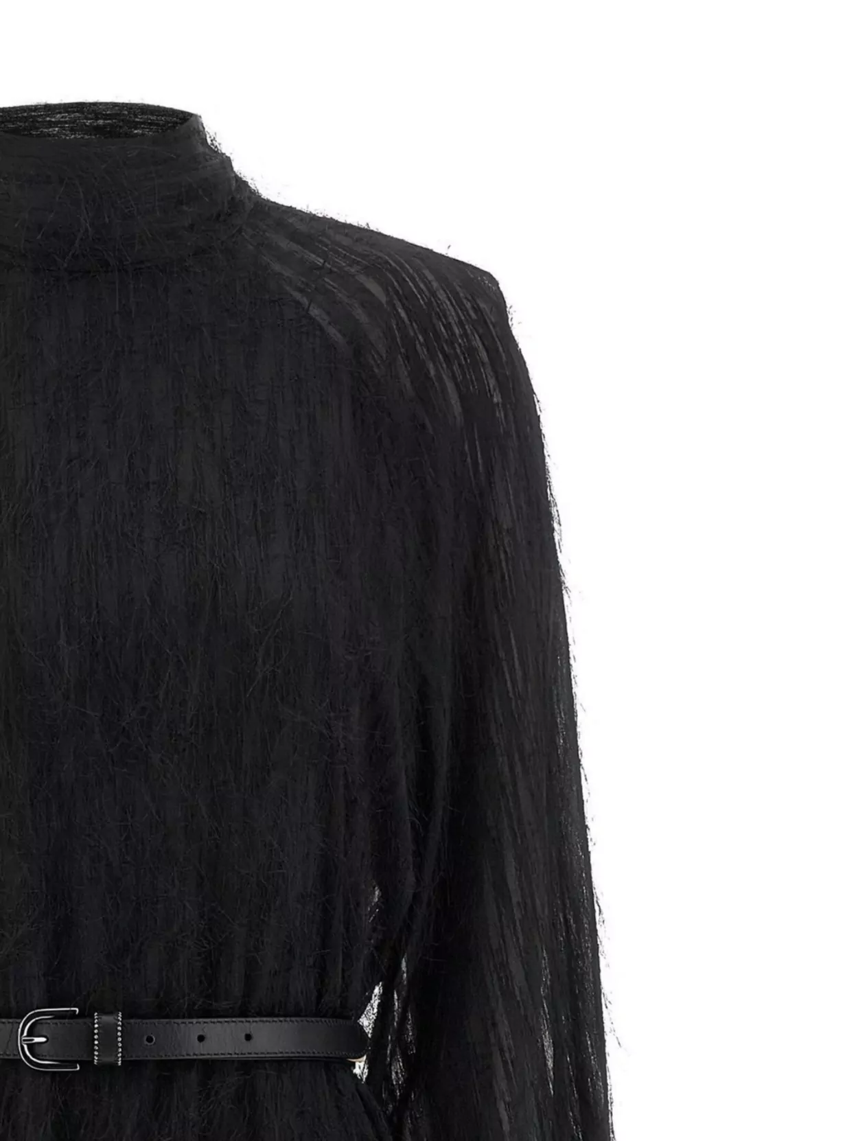 Peserico Textured Dress With Belted Waist And Sleeves
