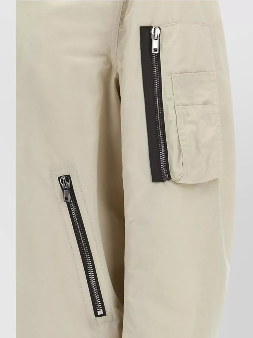 Rick Owens "Sky" Aviator Jacket With Ribbed Accents