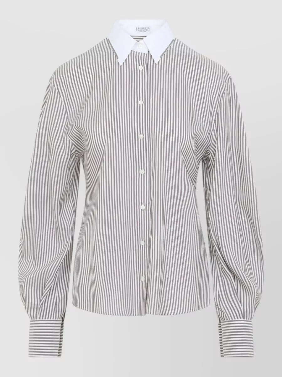 Brunello Cucinelli Silk Striped Shirt