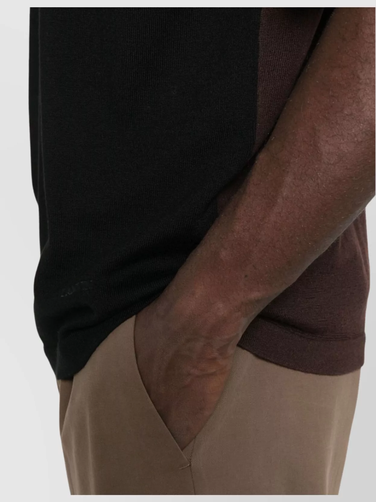 Lanvin Two-Tone Crew Neck Short Sleeve Top