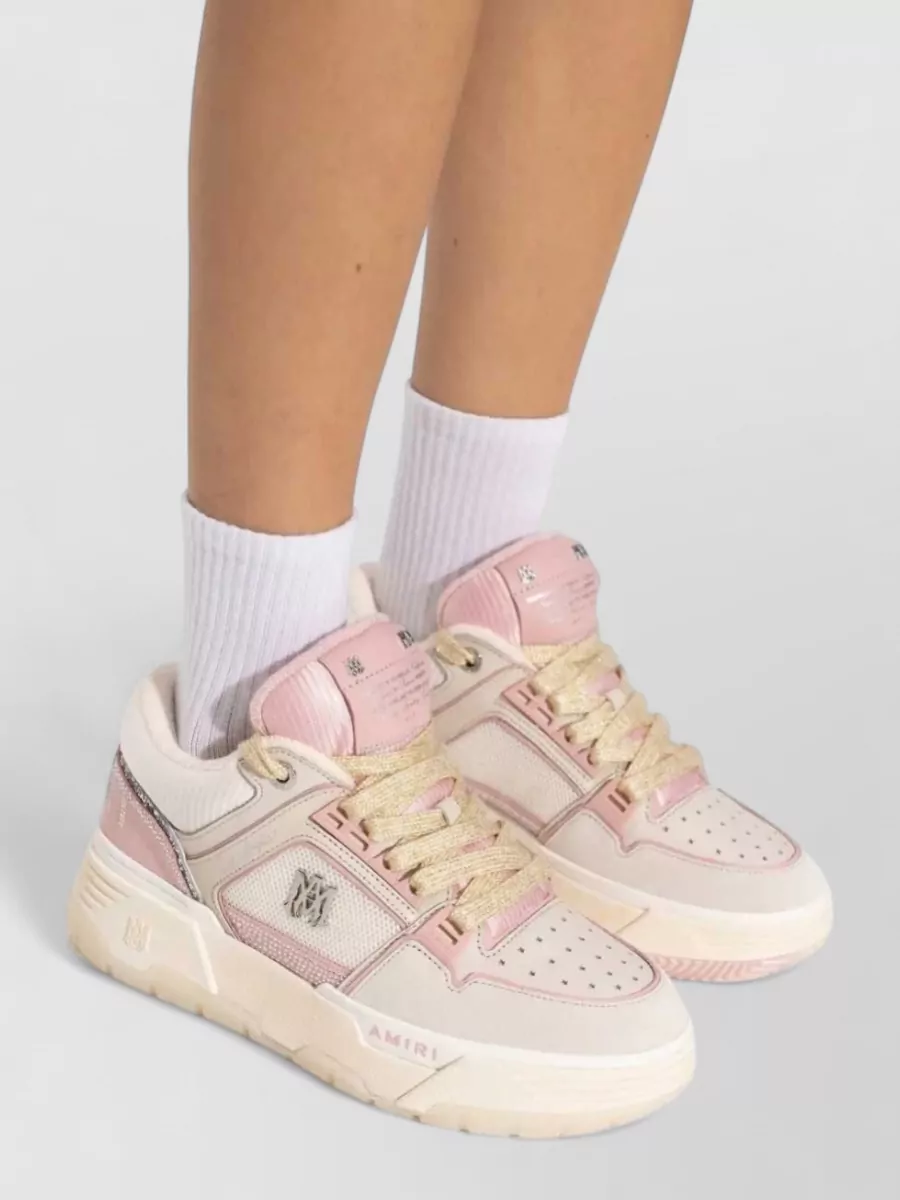 Amiri Crystal-Embellished Leather Low-Top Sneakers