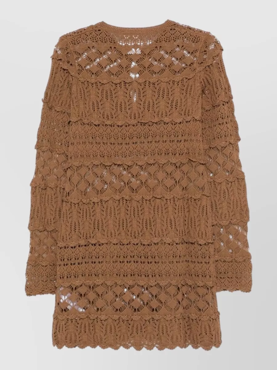 Semicouture Cotton Openwork Mini Dress