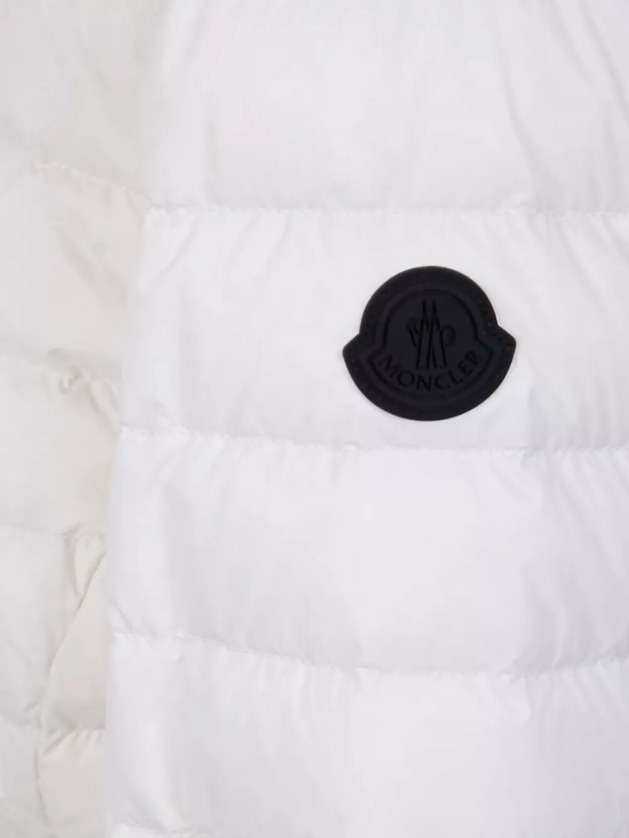 Moncler Quilted High Collar Jacket Side Pockets In White