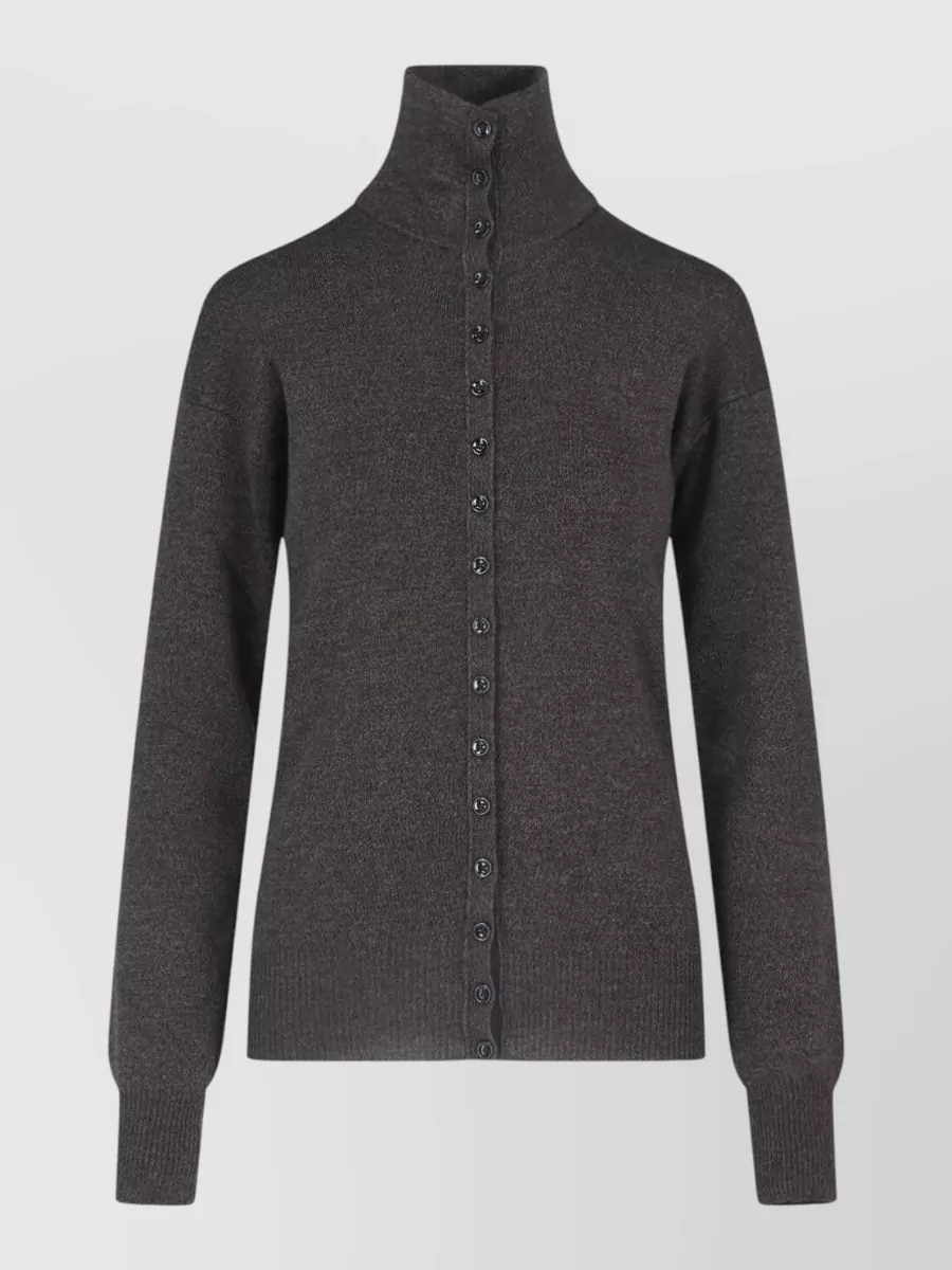 Lemaire Fine-knit high-neck wool cardigan