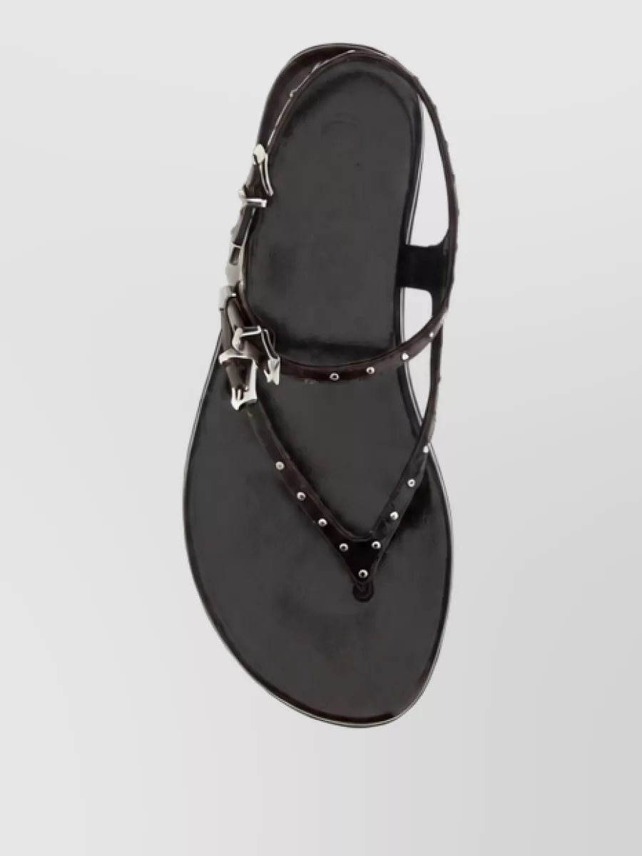 Chloé Leather Studded Flat Sandals