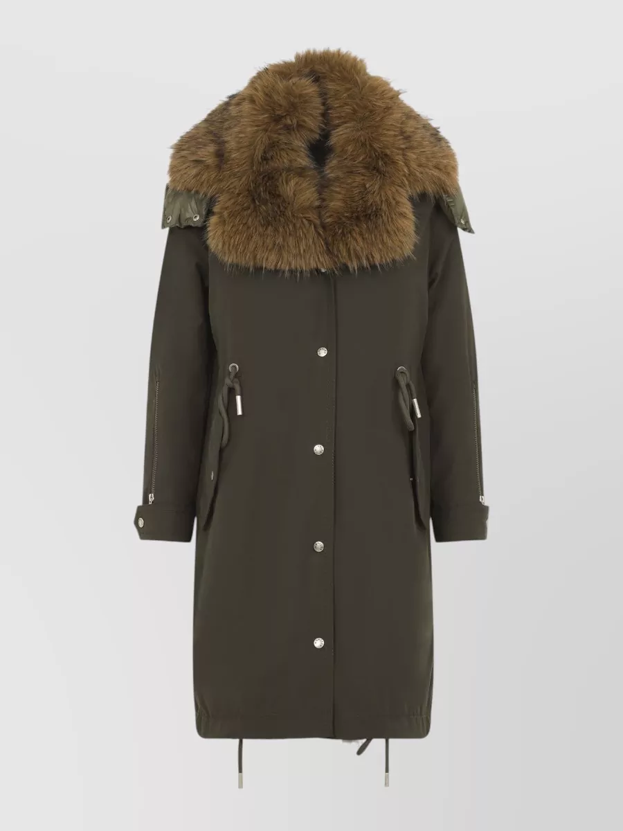 Moncler down hooded long puffer parka