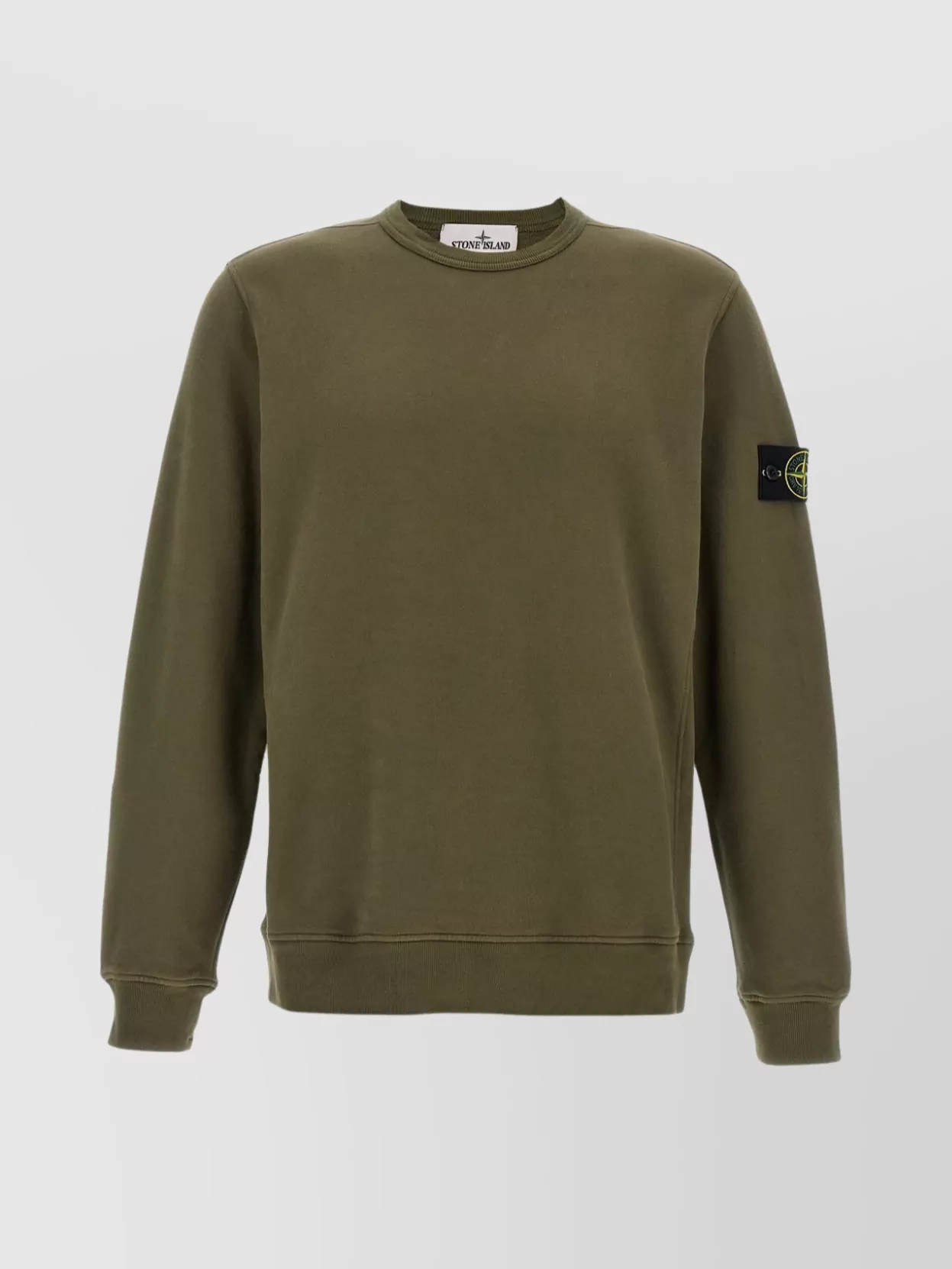スウェット・トレーナー STONE COTTON PULLOVER WITH LOGO BADGE Stone Island Cotton sweatshirt logo badge | The Fashion Square