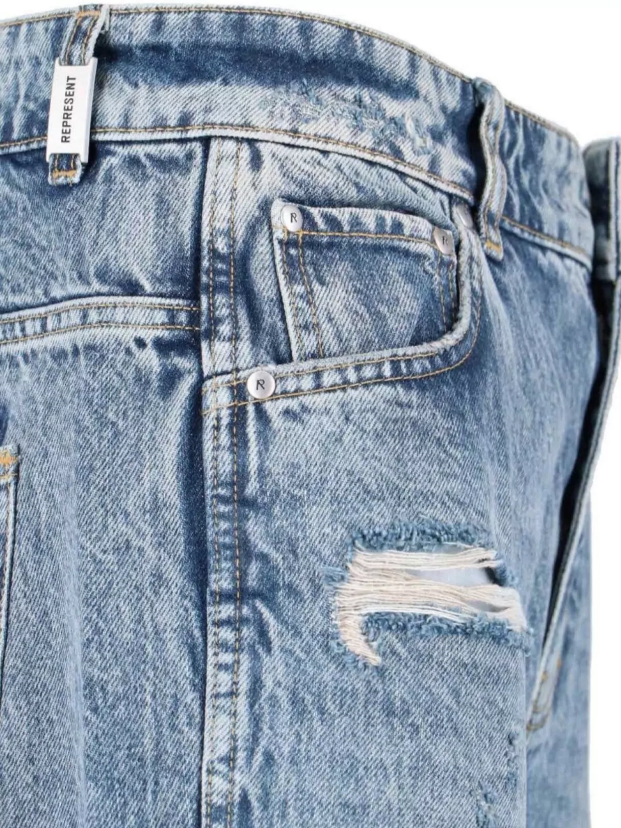 Represent Straight Leg Trousers With Distressed Style