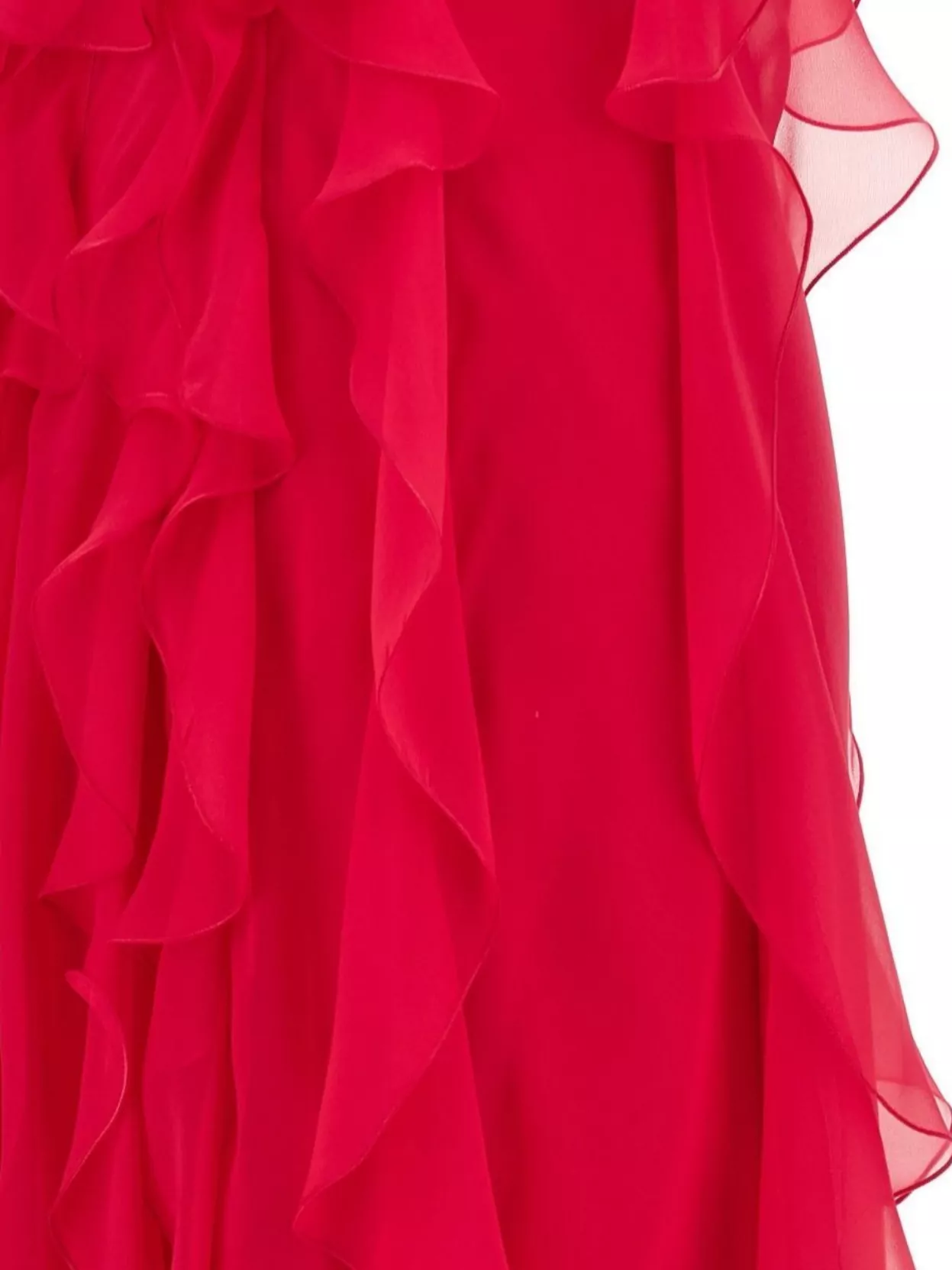 Alberta Ferretti Layered Ruffled Sheer Spaghetti V-Neck Dress