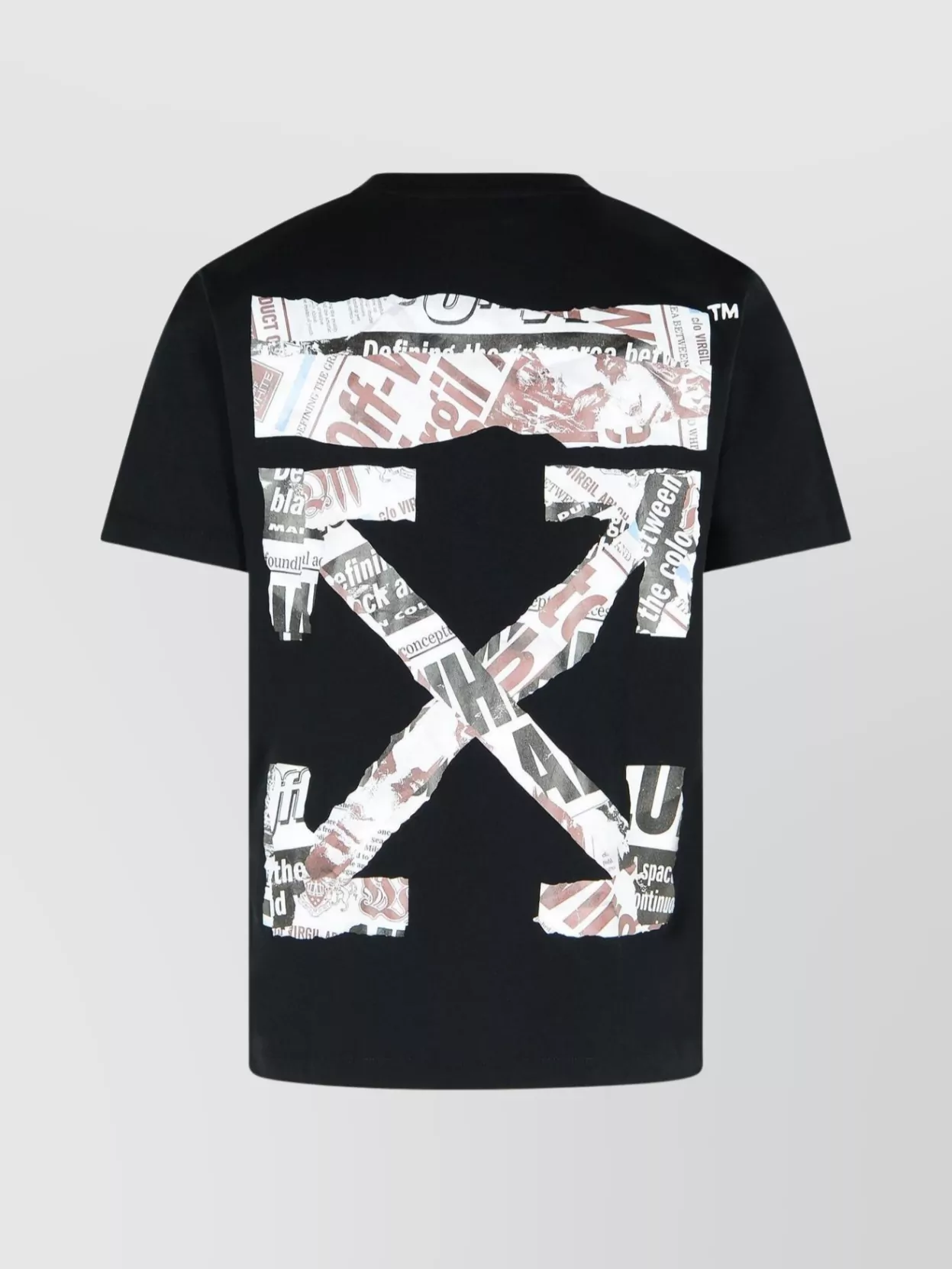 Off-white Graphic Print Crew Neck Cotton T-shirt In Black