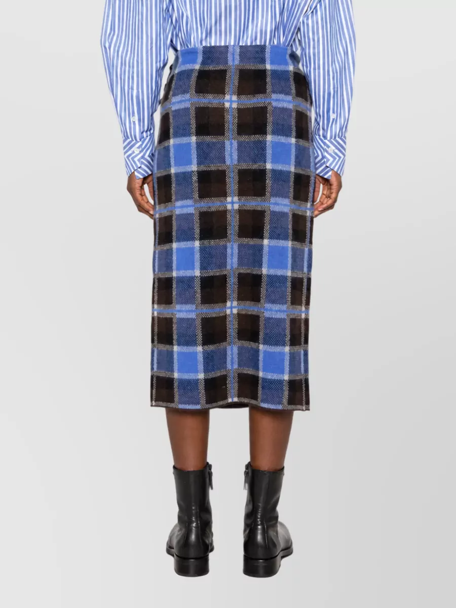 Guest In Residence Wool Cashmere Checked Wrap Skirt
