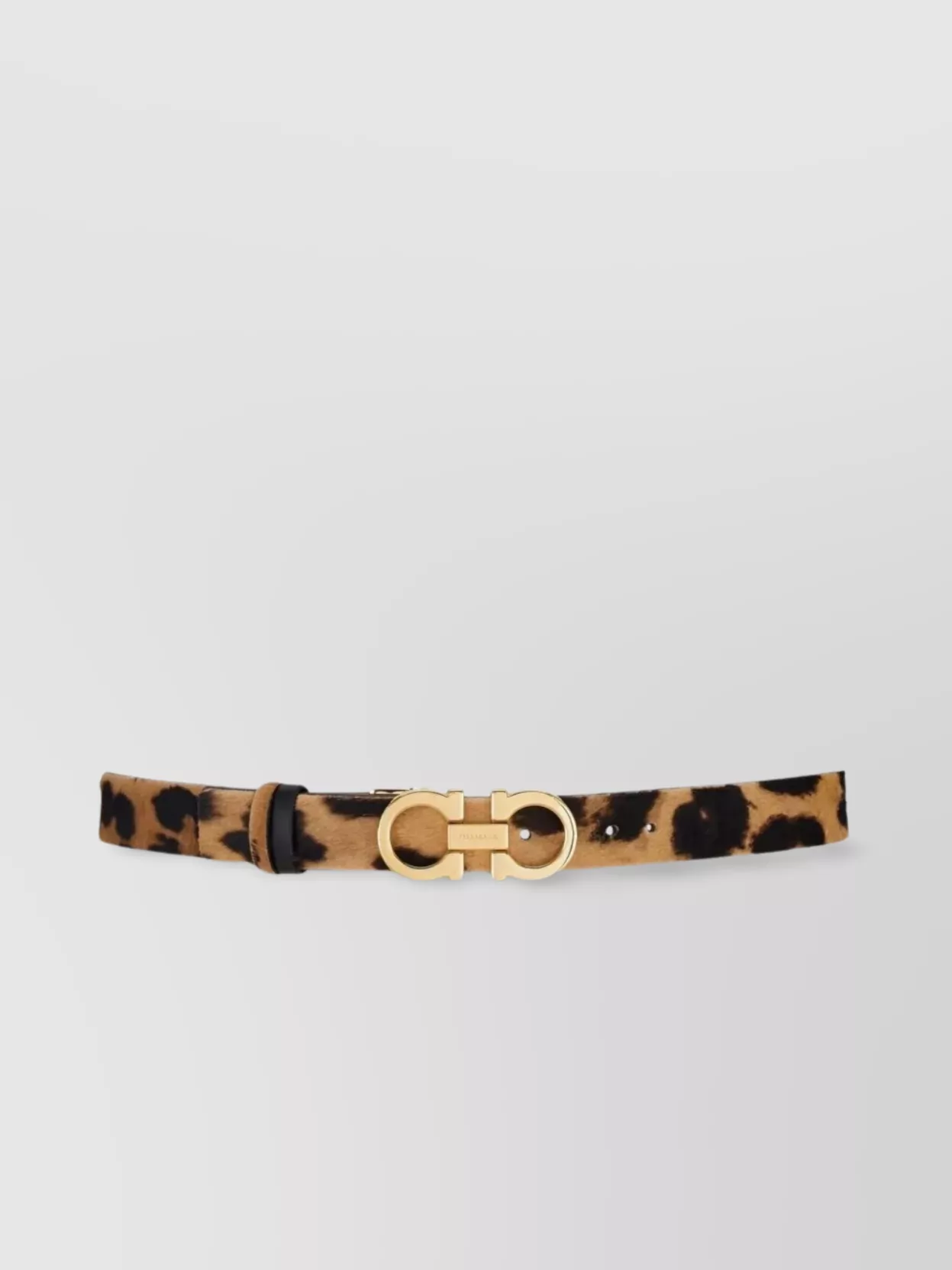 Ferragamo Pony Hair Animal-print Gancini Belt