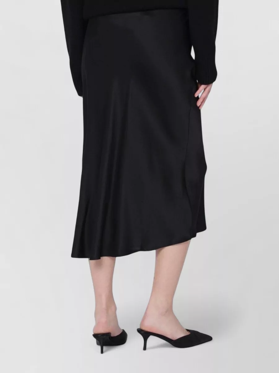 Anine Bing Silk Midi Skirt High Waist Side Slit