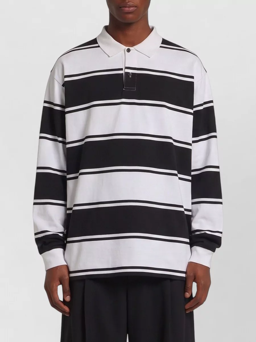 Balenciaga striped relaxed-fit long-sleeve polo shirt