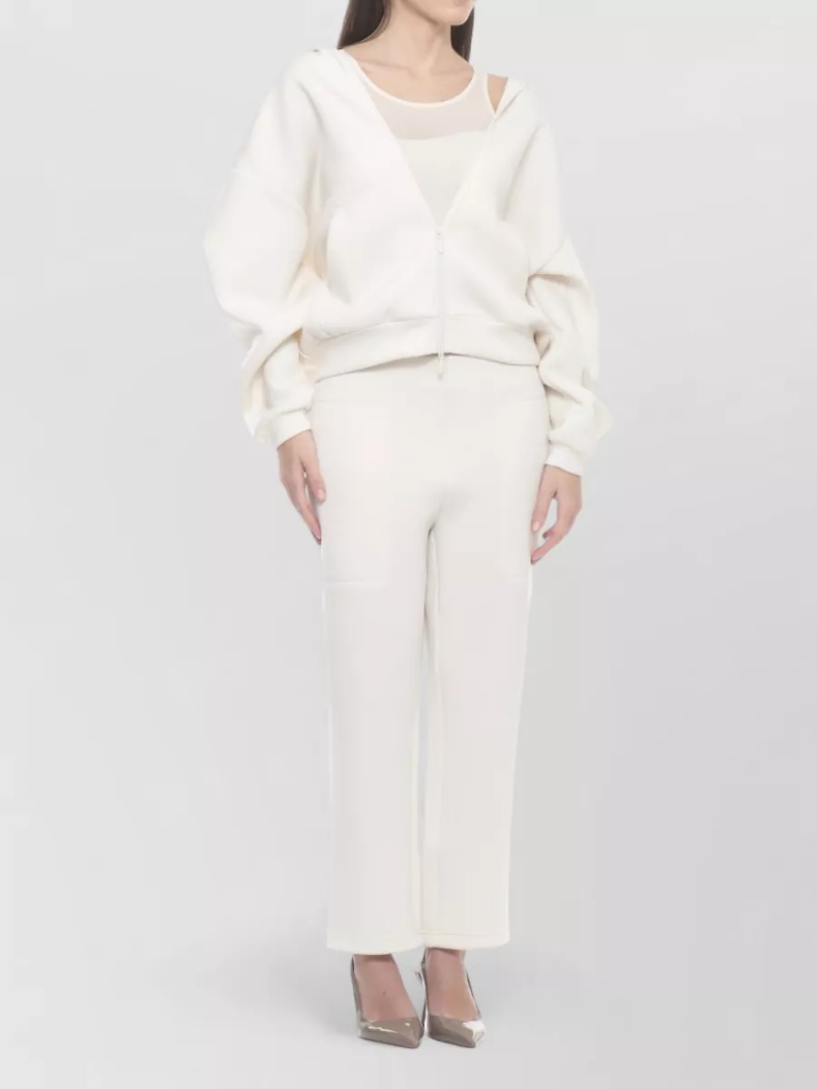Wolford Cropped Straight Leg Womens Tailored Trousers In White