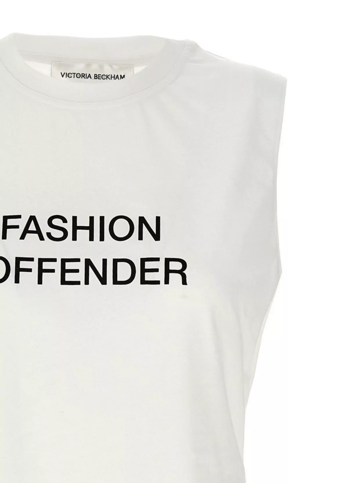 VICTORIA BECKHAM GRAPHIC PRINT CREW NECK SLEEVELESS TANK