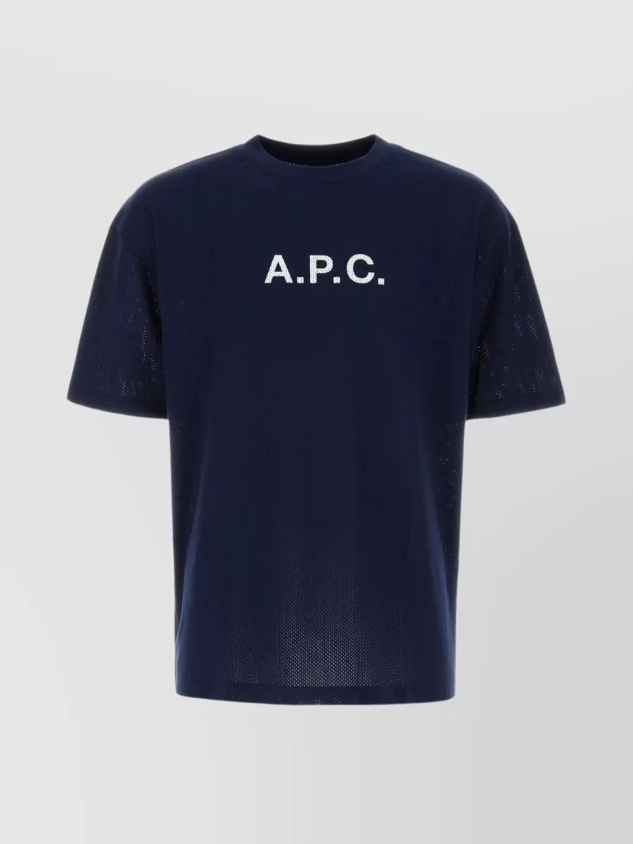 Shop Apc Oversize Perforated Cotton T-shirt In Blue