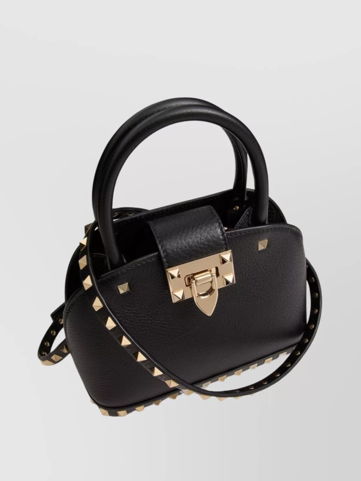 Valentino Garavani Garavani Rockstud Small Handbag In Grainy Calfskin Woman Black Uni In Black