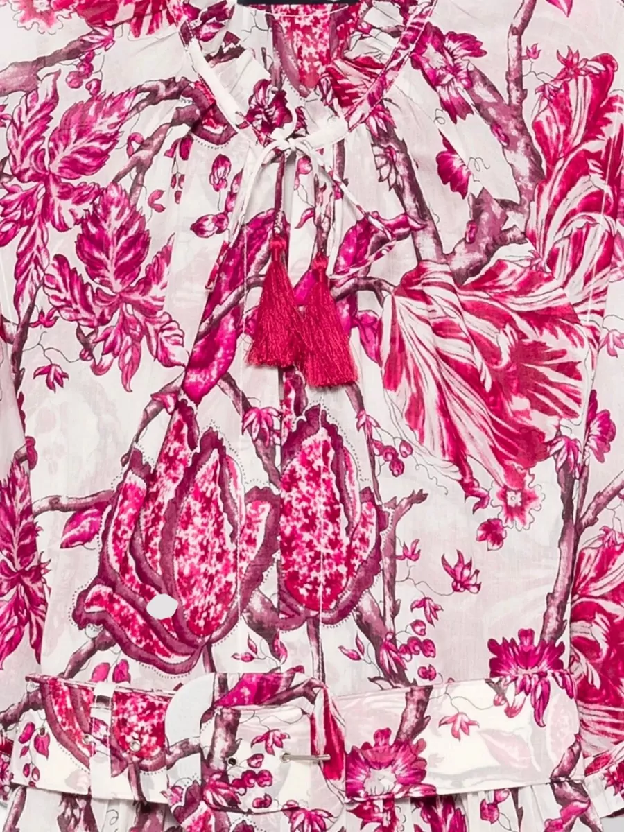 Samantha Sung Cotton Floral-Print Tiered Maxi Dress