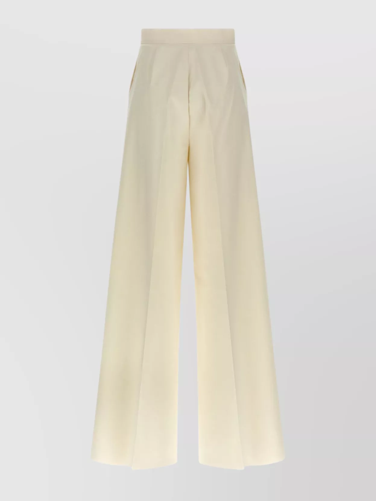 Max Mara Wide Leg High Waist Trousers With Pleated Front In Multi