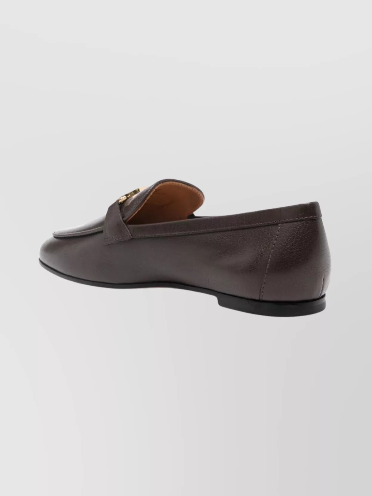 Tod's Almond Toe Leather Loafers With Crinkled Finish