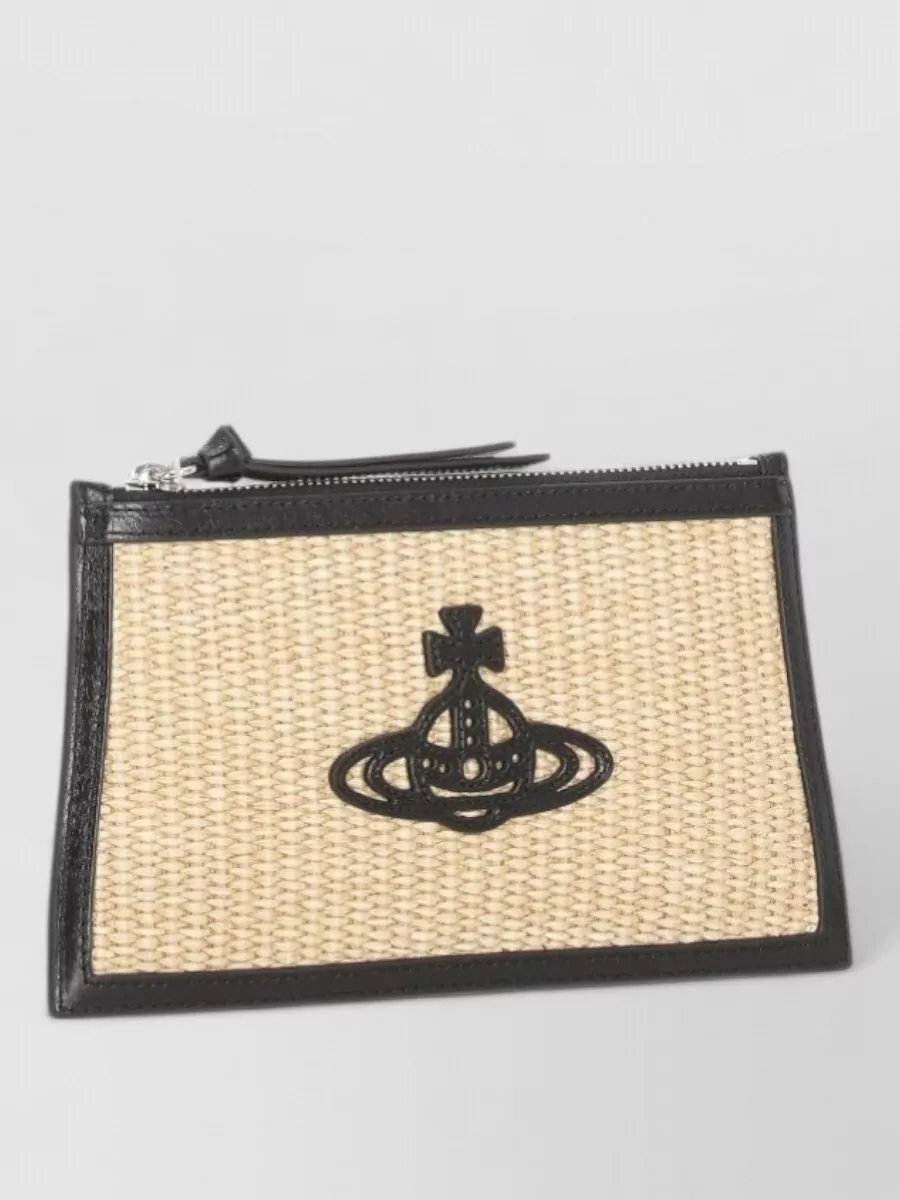 Vivienne Westwood flat small intrecciata clutch bag