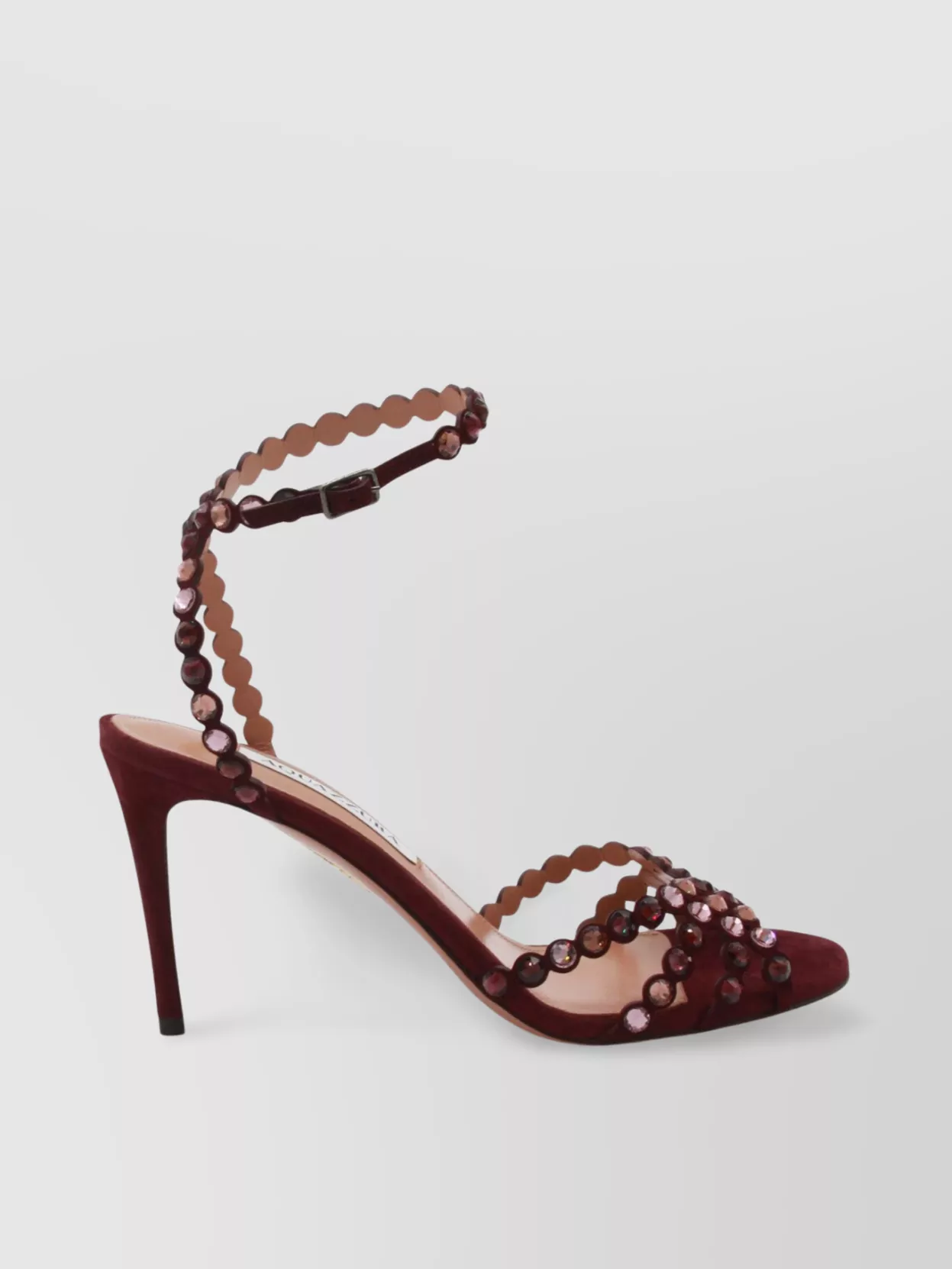 Aquazzura Heel Embellished Sandals Scalloped Edges