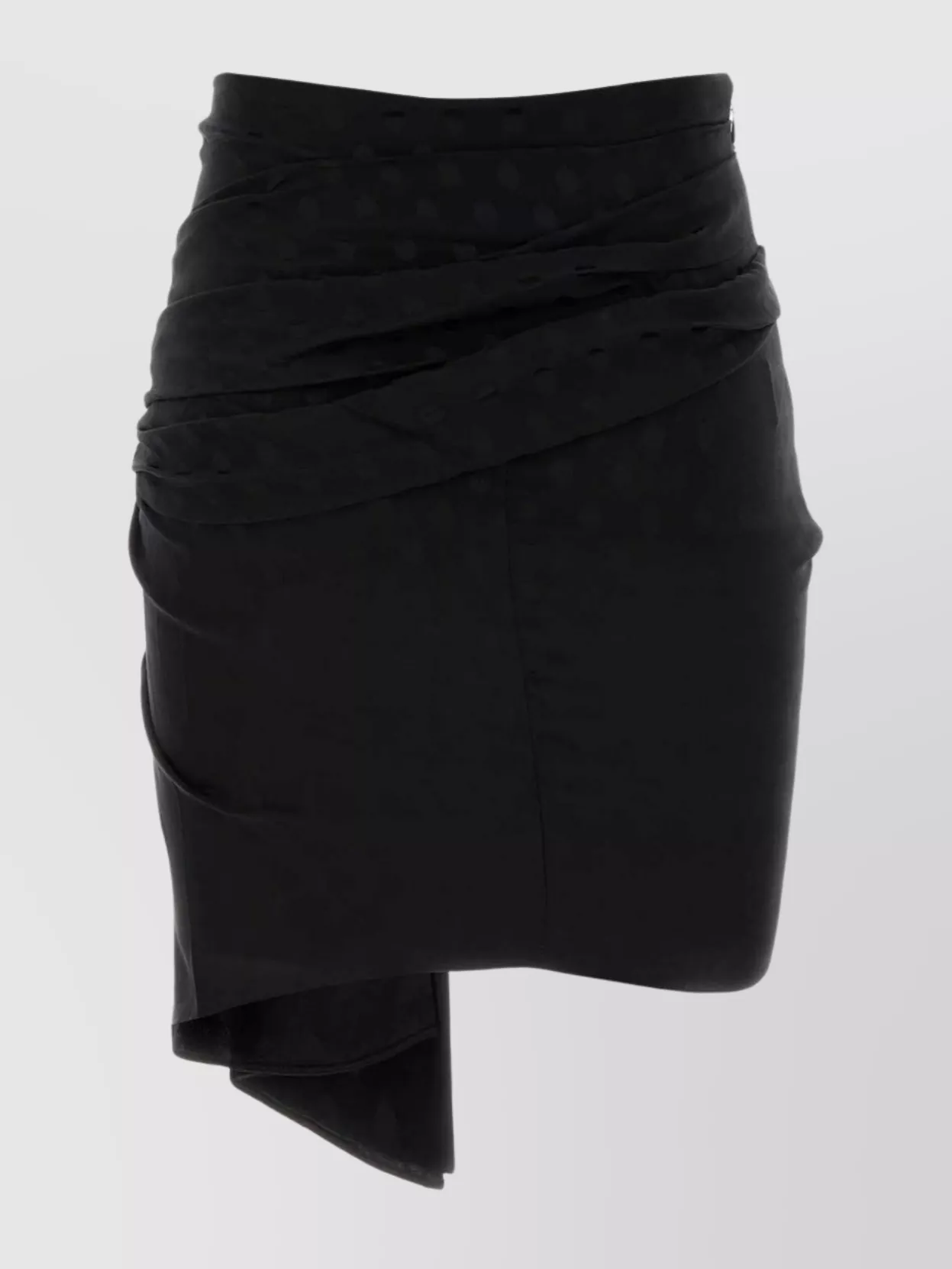 Isabel Marant Asymmetric Hem Mini Skirt With Polka Dots In Black