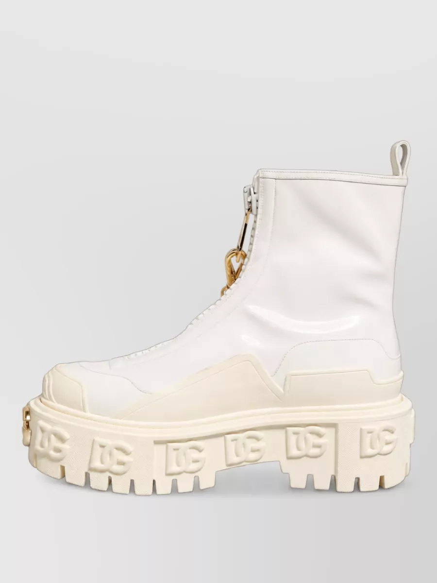 Dolce&Gabbana Leather Logo High-Top Sneakers