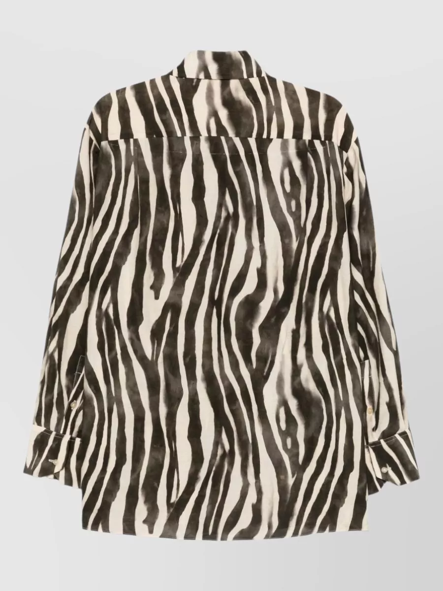 Alysi Zebra Print Long-Sleeve Shirt