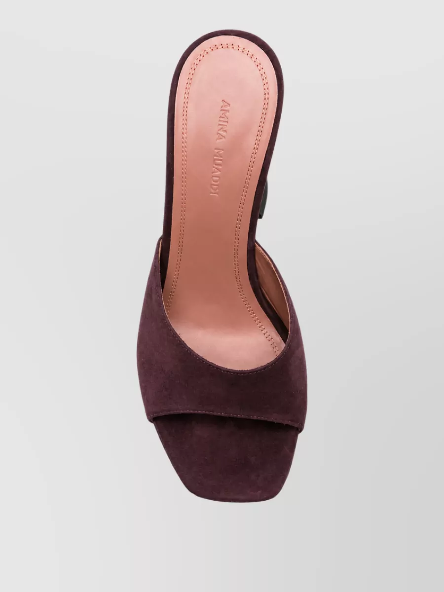 Amina Muaddi Suede Leather Mules