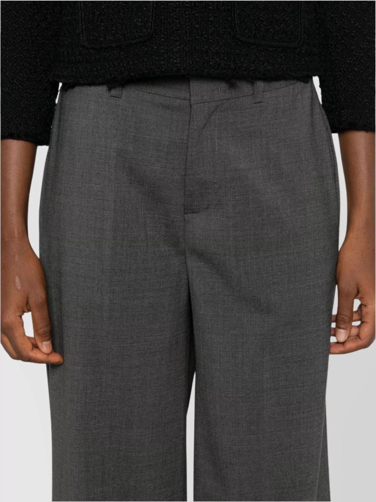 P.a.r.o.s.h Grey High-waisted Tailored Pants With Concealed Closure In Fabric Woman In Black