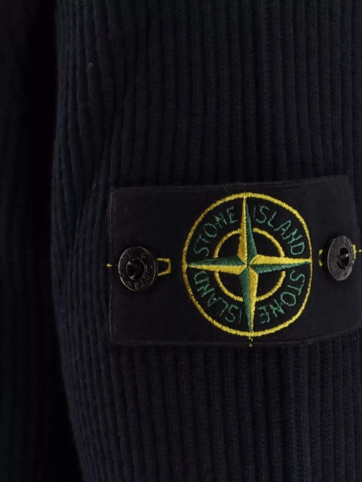 Stone Island Turtleneck Sweater In Virgin Wool With Logo Patch In Black