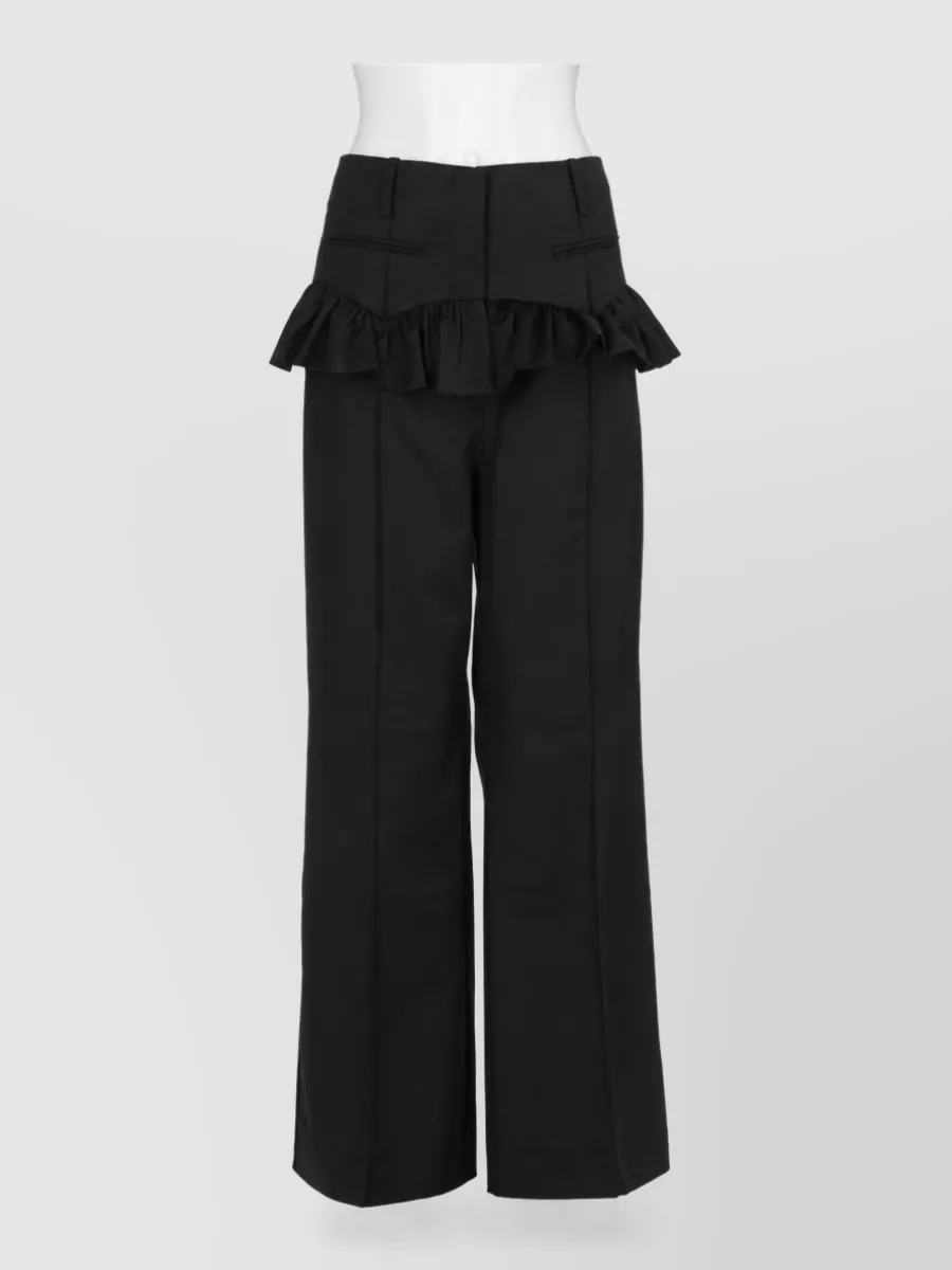 Ganni High-rise straight-leg trousers