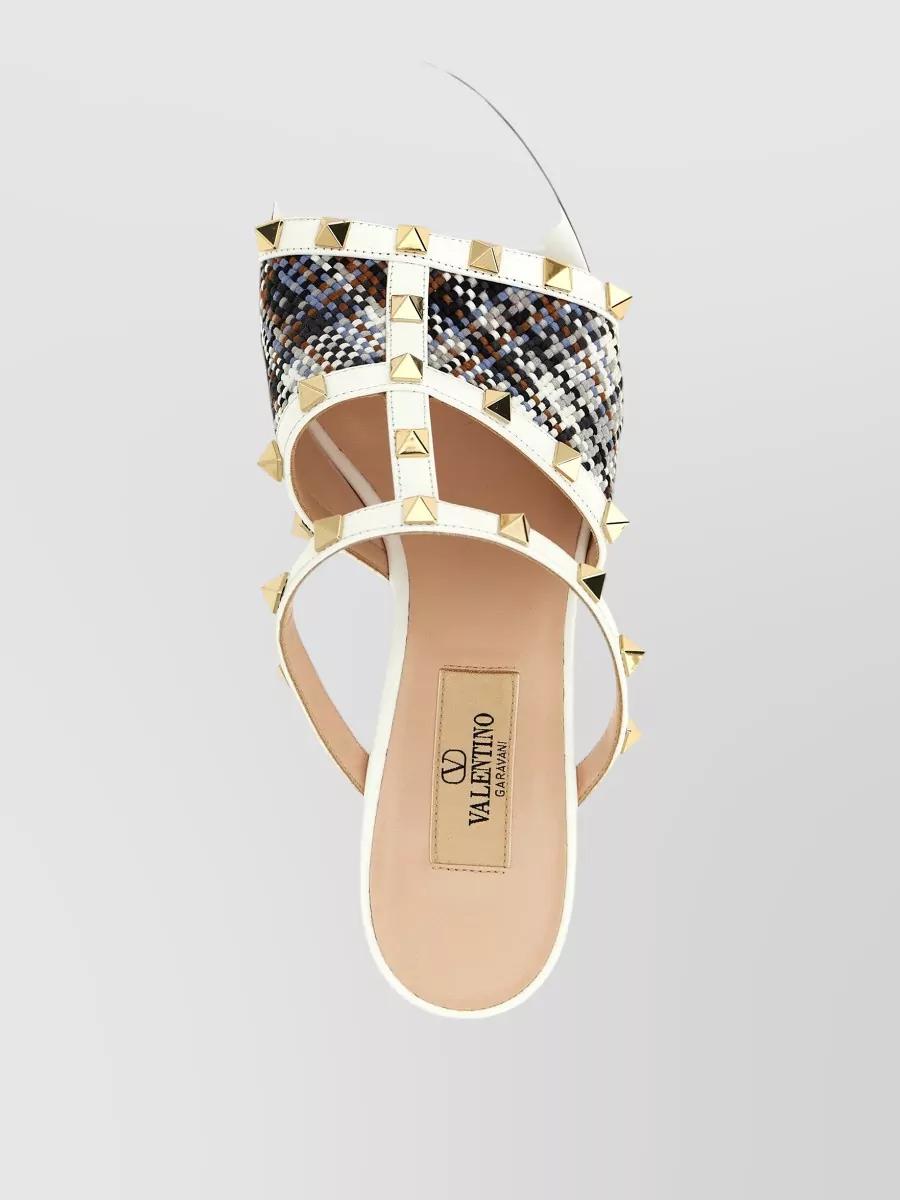 Valentino Garavani Rockstud Raffia Mules